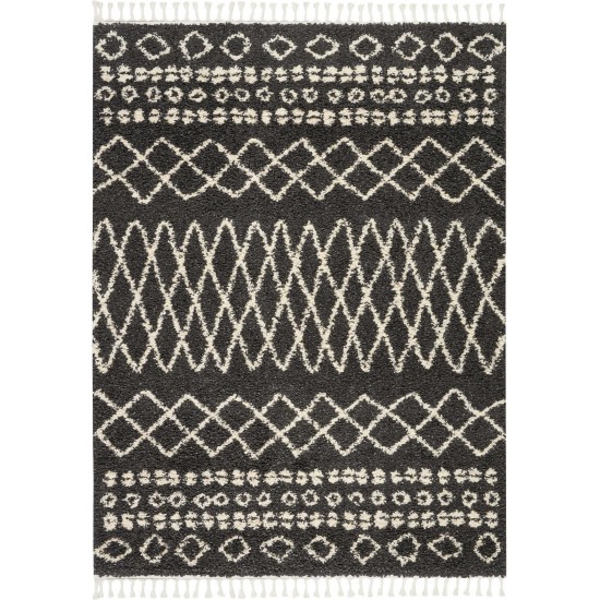 Nourison Moroccan Shag MRS02 Area Rug, Charcoal, 5'3" x 7'11"