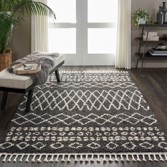 Nourison Moroccan Shag MRS02 Area Rug, Charcoal, 5'3" x 7'11"