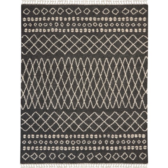 Nourison Moroccan Shag MRS02 Area Rug, Charcoal, 9'3" x 12'9"