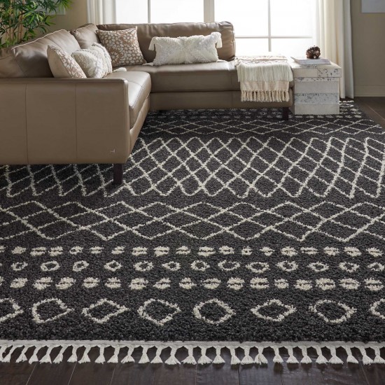 Nourison Moroccan Shag MRS02 Area Rug, Charcoal, 9'3" x 12'9"