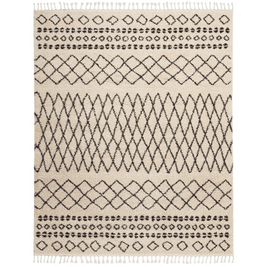 Nourison Moroccan Shag MRS02 Area Rug, Cream, 9'2" x 12'6"