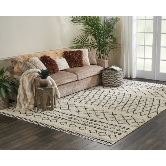 Nourison Moroccan Shag MRS02 Area Rug, Cream, 9'2" x 12'6"