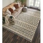 Nourison Moroccan Shag MRS02 Area Rug, Cream, 9'2" x 12'6"