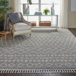 Nourison Moroccan Shag MRS02 Area Rug, Silver, 9'2" x 12'6"