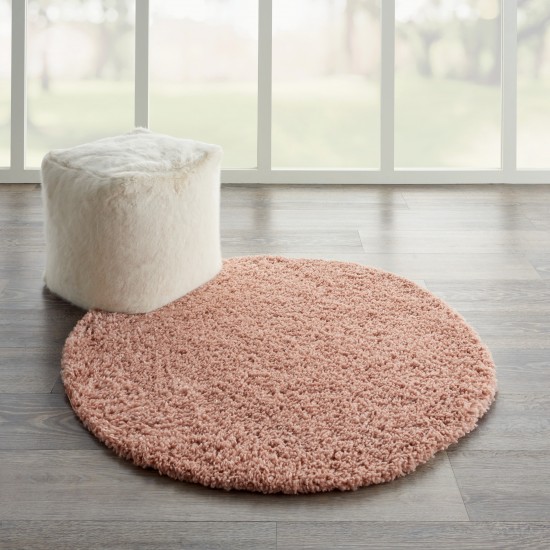 Nourison Malibu Shag MSG01 Area Rug, Blush, 4' x Round