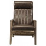 ACME Emint Accent Chair, Distress Chocolate Top Grain Leather