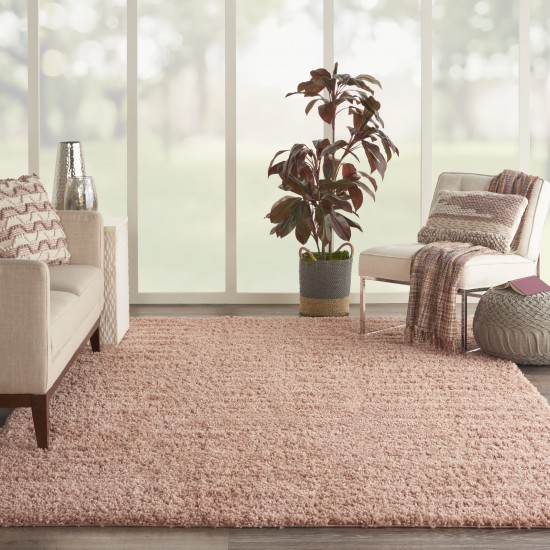 Nourison Malibu Shag MSG01 Area Rug, Blush, 6' x 9'