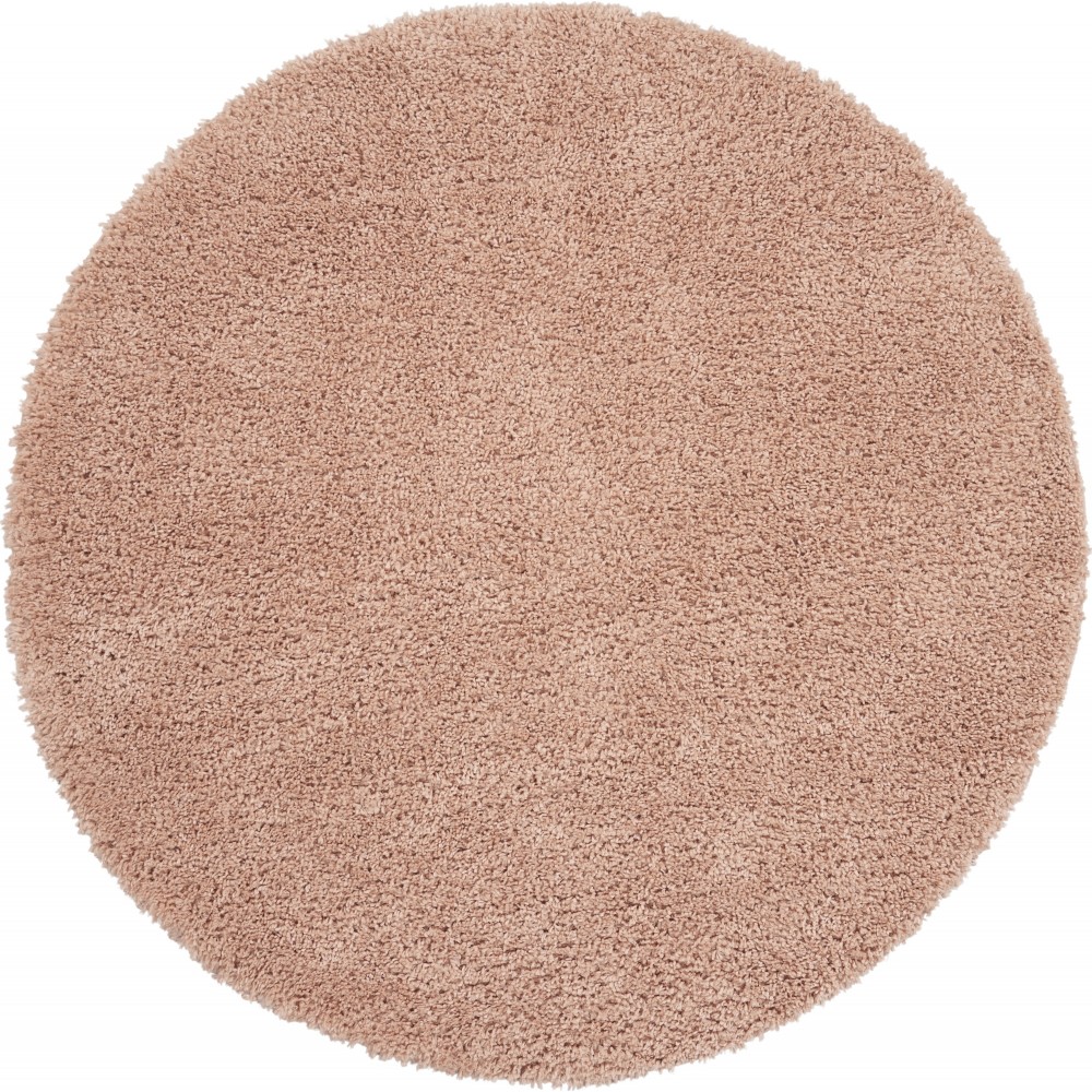 Nourison Malibu Shag MSG01 Area Rug, Blush, 6'7" x Round