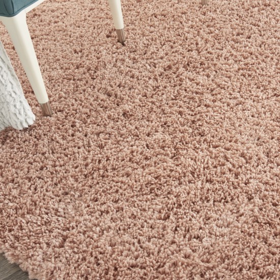 Nourison Malibu Shag MSG01 Area Rug, Blush, 6'7" x Round