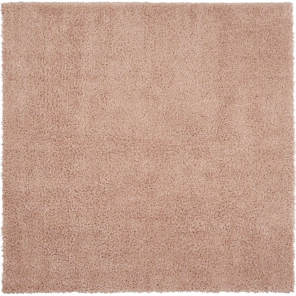 Nourison Malibu Shag MSG01 Area Rug, Blush, 7'10" x Square