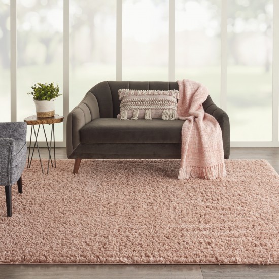 Nourison Malibu Shag MSG01 Area Rug, Blush, 7'10" x Square