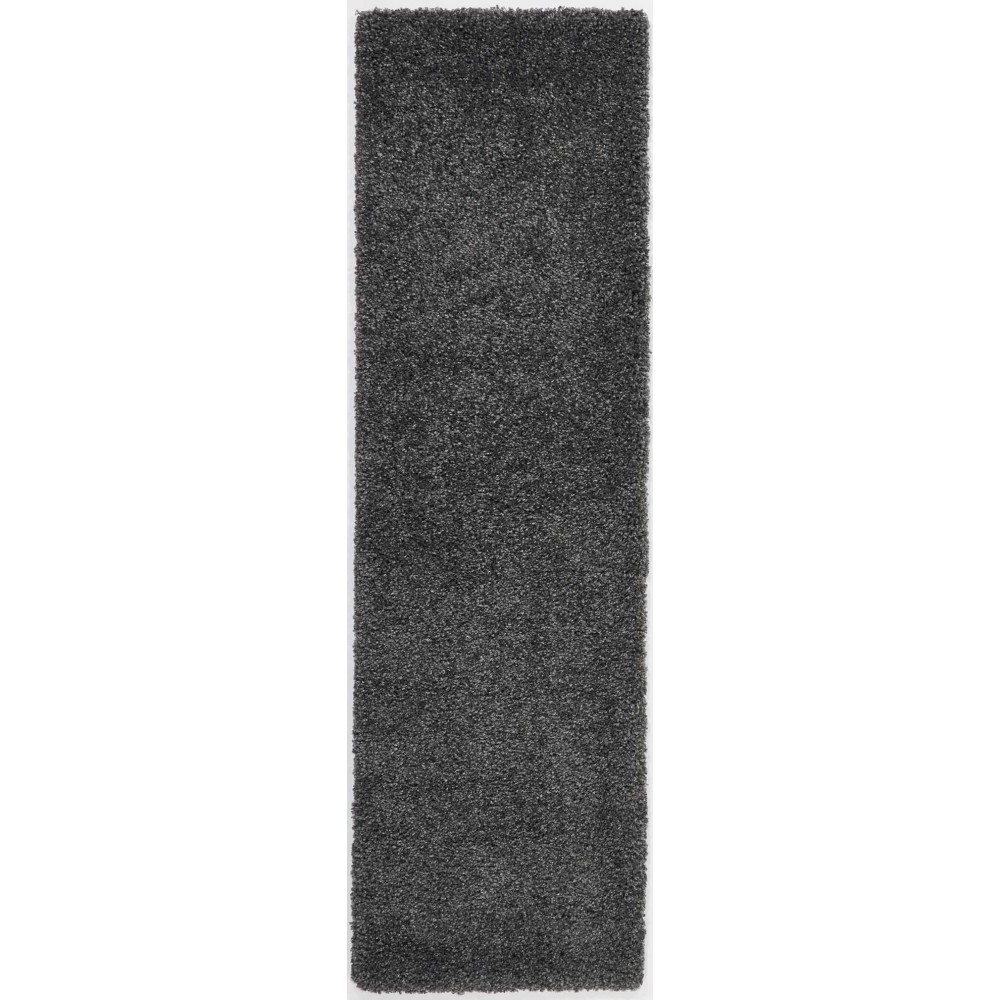 Nourison Malibu Shag MSG01 Runner Rug, Dark Grey, 2'2" x 7'6"