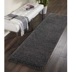 Nourison Malibu Shag MSG01 Runner Rug, Dark Grey, 2'2" x 7'6"