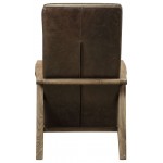 ACME Emint Accent Chair, Distress Chocolate Top Grain Leather