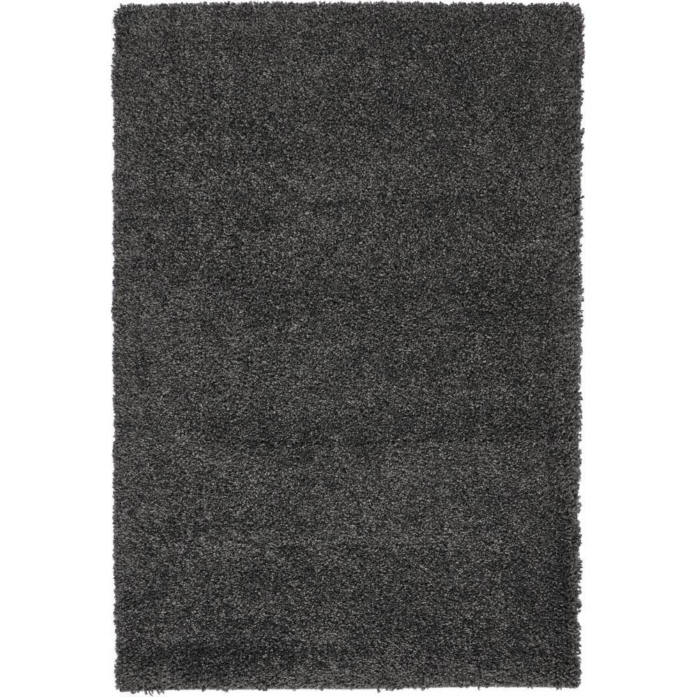 Nourison Malibu Shag MSG01 Area Rug, Dark Grey, 3'11" x 5'11"