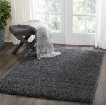 Nourison Malibu Shag MSG01 Area Rug, Dark Grey, 3'11" x 5'11"