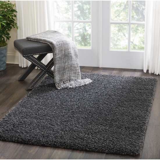 Nourison Malibu Shag MSG01 Area Rug, Dark Grey, 3'11" x 5'11"