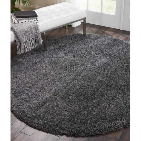 Nourison Malibu Shag MSG01 Area Rug, Dark Grey, 4' x Round