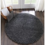 Nourison Malibu Shag MSG01 Area Rug, Dark Grey, 4' x Round