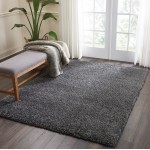 Nourison Malibu Shag MSG01 Area Rug, Dark Grey, 5'3" x 7'3"