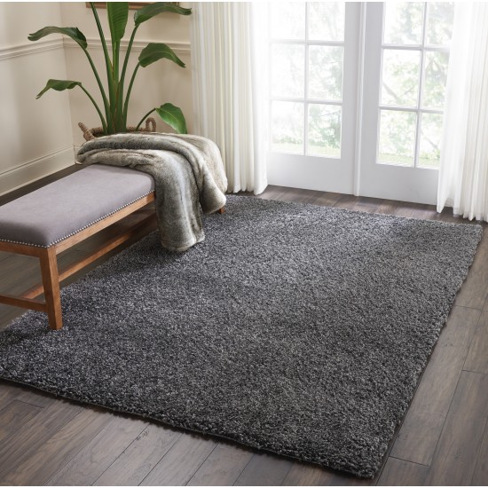 Nourison Malibu Shag MSG01 Area Rug, Dark Grey, 5'3" x 7'3"