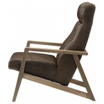 ACME Emint Accent Chair, Distress Chocolate Top Grain Leather