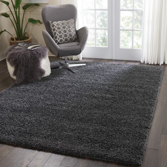 Nourison Malibu Shag MSG01 Area Rug, Dark Grey, 6'7" x 9'6"