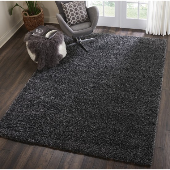 Nourison Malibu Shag MSG01 Area Rug, Dark Grey, 6'7" x 9'6"