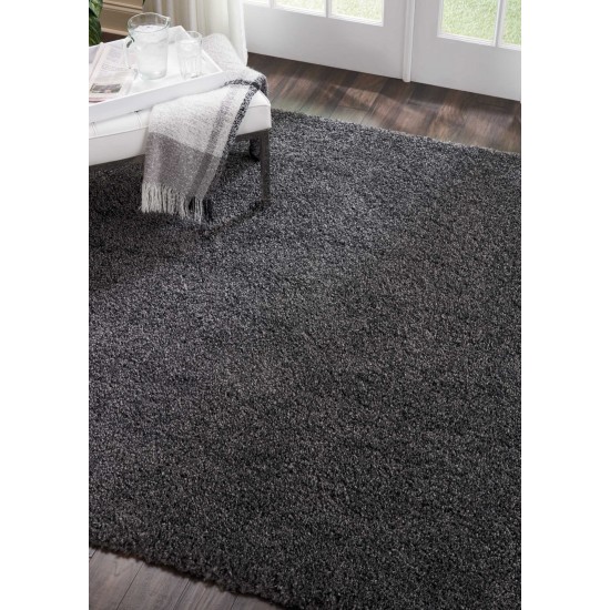 Nourison Malibu Shag MSG01 Area Rug, Dark Grey, 6'7" x Square