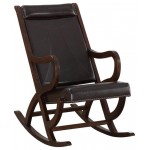 ACME Triton Rocking Chair, Espresso PU & Walnut