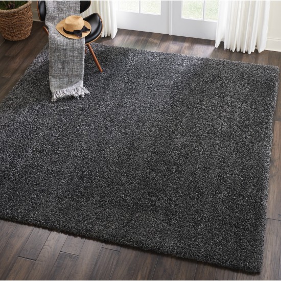 Nourison Malibu Shag MSG01 Area Rug, Dark Grey, 7'10" x Square