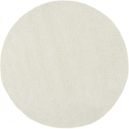 Nourison Malibu Shag MSG01 Area Rug, Ivory, 4' x Round