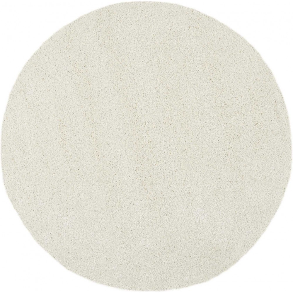 Nourison Malibu Shag MSG01 Area Rug, Ivory, 4' x Round