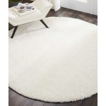 Nourison Malibu Shag MSG01 Area Rug, Ivory, 4' x Round