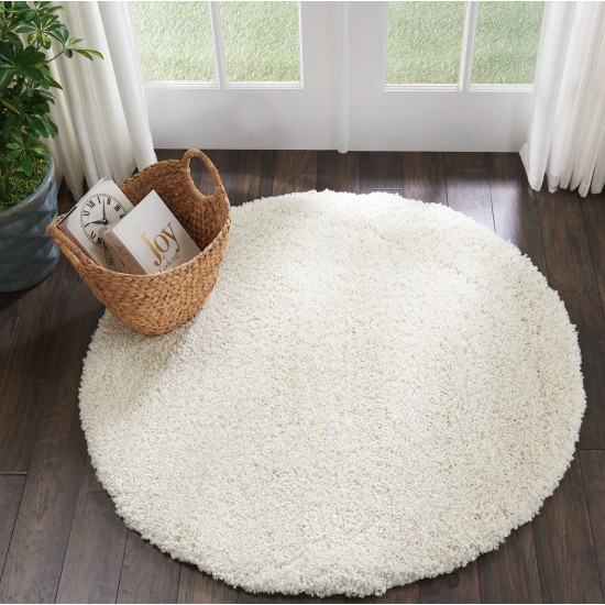 Nourison Malibu Shag MSG01 Area Rug, Ivory, 4' x Round