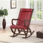 ACME Triton Rocking Chair, Burgundy PU & Walnut