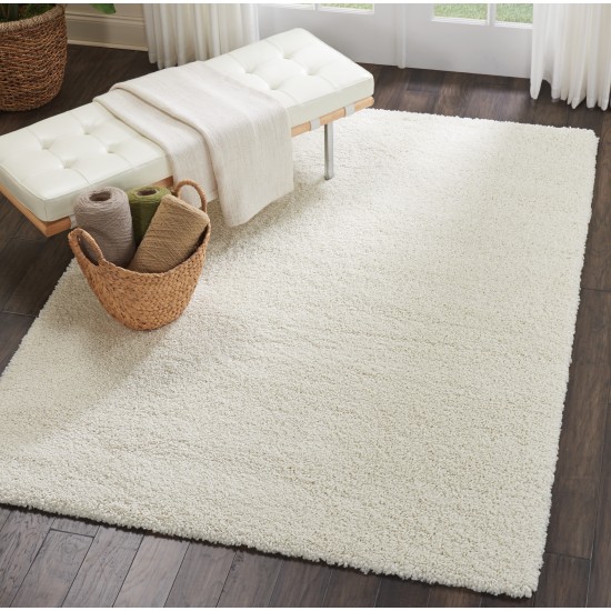 Nourison Malibu Shag MSG01 Area Rug, Ivory, 5'3" x 7'3"