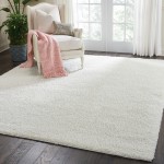 Nourison Malibu Shag MSG01 Area Rug, Ivory, 6' x 9'