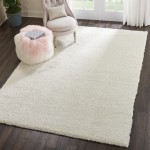 Nourison Malibu Shag MSG01 Area Rug, Ivory, 6'7" x 9'6"