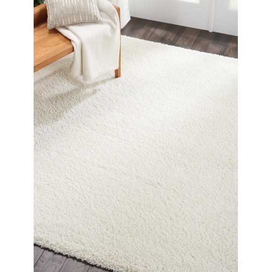 Nourison Malibu Shag MSG01 Area Rug, Ivory, 6'7" x Square