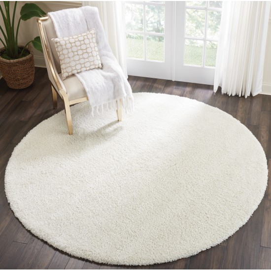 Nourison Malibu Shag MSG01 Area Rug, Ivory, 7'10" x Round