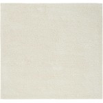 Nourison Malibu Shag MSG01 Area Rug, Ivory, 7'10" x Square