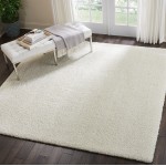 Nourison Malibu Shag MSG01 Area Rug, Ivory, 7'10" x Square