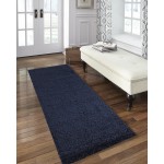 Nourison Malibu Shag MSG01 Runner Rug, Navy, 2'2" x 7'6"