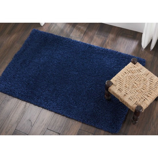 Nourison Malibu Shag MSG01 Area Rug, Navy, 2'6" x 4'