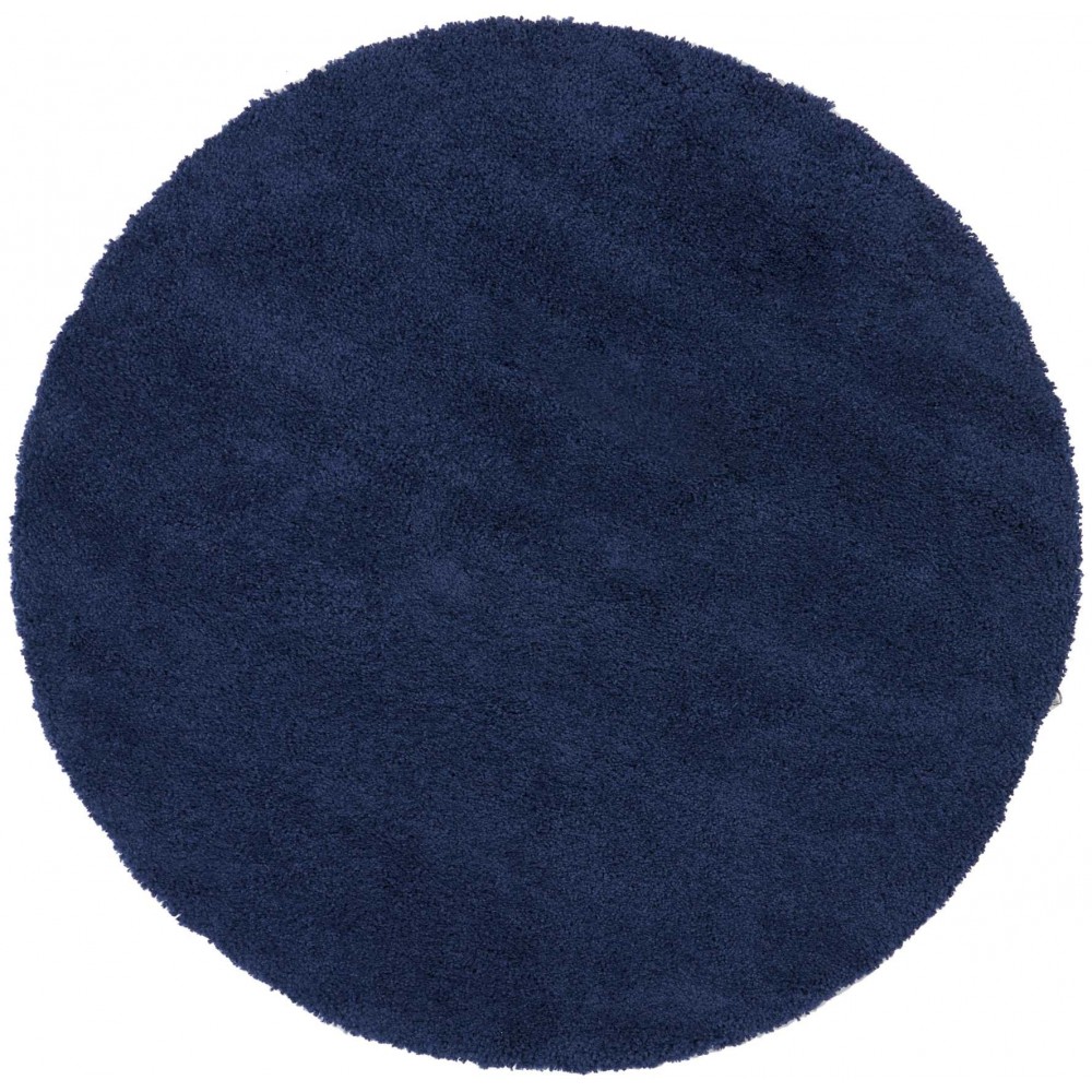 Nourison Malibu Shag MSG01 Area Rug, Navy, 4' x Round