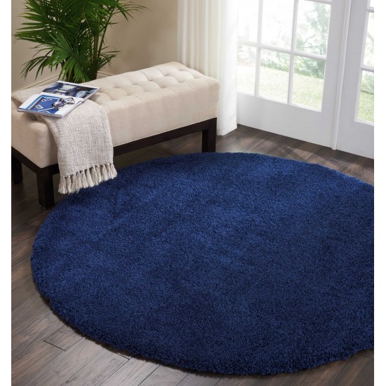 Nourison Malibu Shag MSG01 Area Rug, Navy, 4' x Round