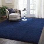 Nourison Malibu Shag MSG01 Area Rug, Navy, 6' x 9'