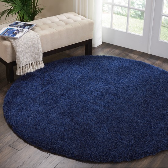 Nourison Malibu Shag MSG01 Area Rug, Navy, 6'7" x Round