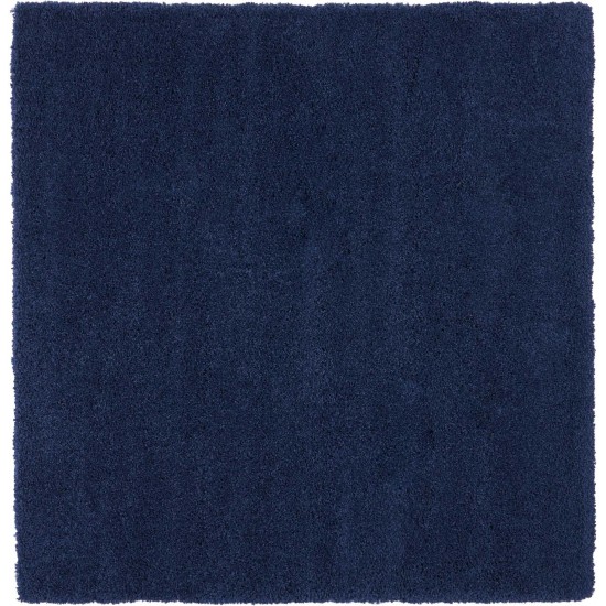 Nourison Malibu Shag MSG01 Area Rug, Navy, 6'7" x Square